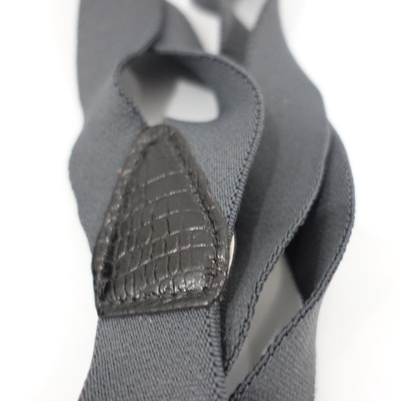 Suspender Mens Blue Button Y Back Leather Adjustable Strap Stretch Elastic Slate - Picture 6 of 9